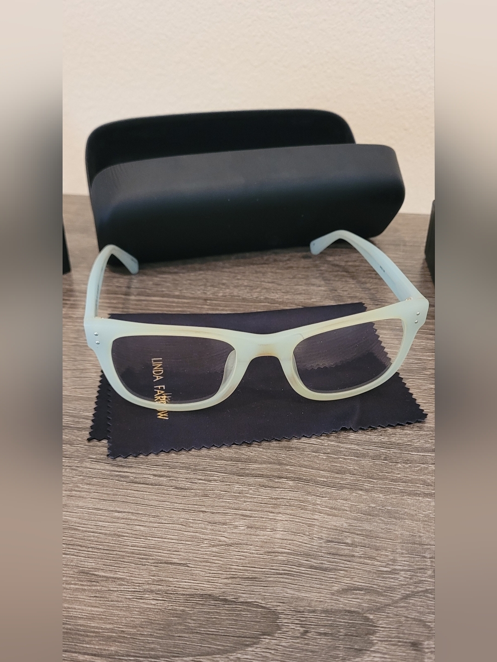 Linda Farrow Mint Green Square Optical Frames New - Picture 2 of 7